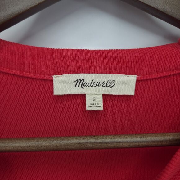 Madewell Womens Relaxed Long-Sleeve Raglan T Shirt Red 100% Cotton Small - Picture 3 of 4
